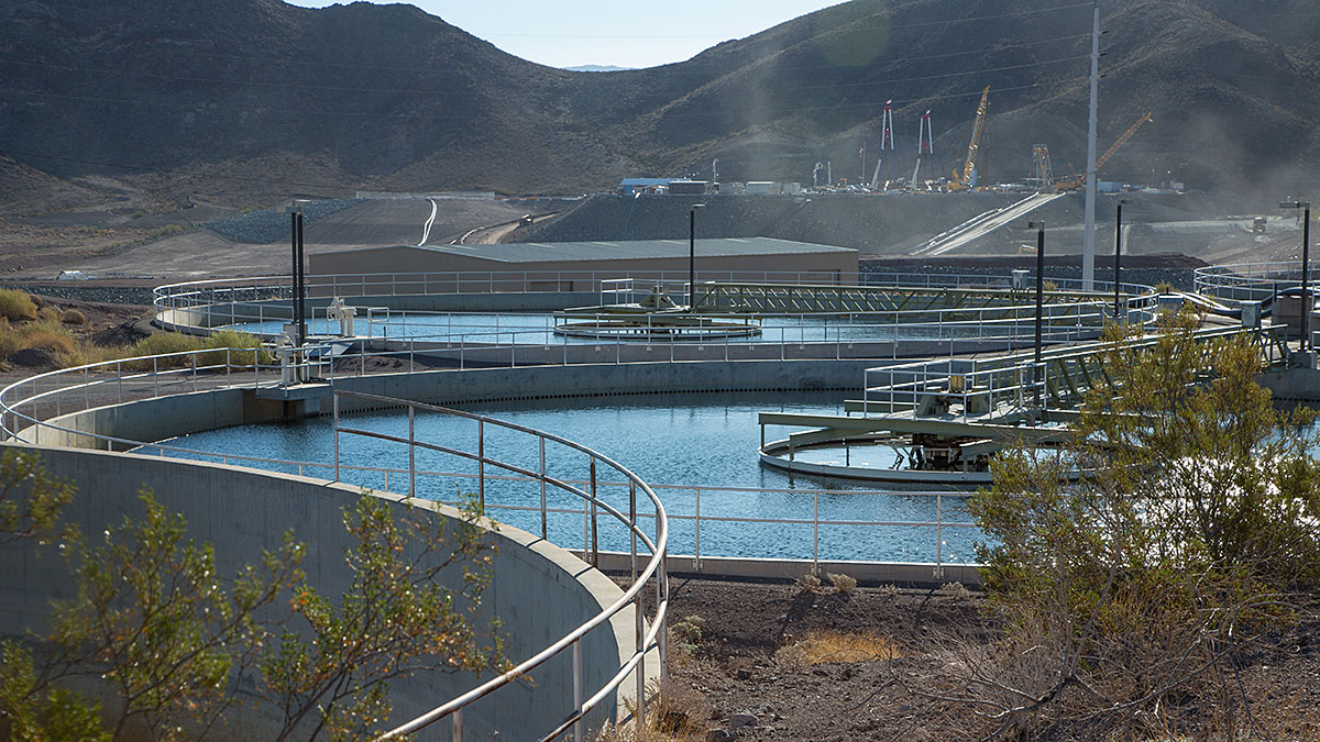 The treatment pools at Alfred Merritt Water Treatment Facility