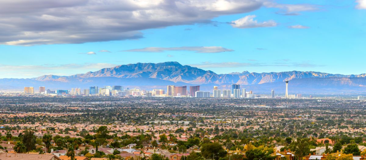 An aerial view of Las Vegas